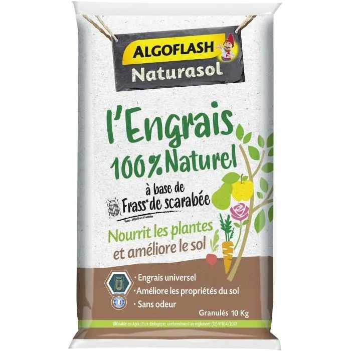 Algoflash Naturasol Fertilizante 100% natural completo basado en Fass Scarab - 10 kg 1
