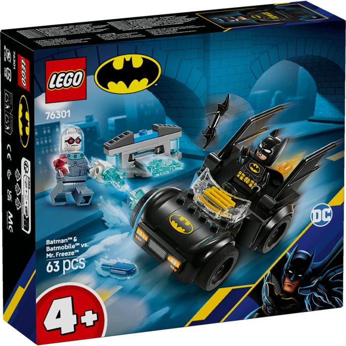 LEGO 76301 Set de Construcción DC Comics Batman y Batmóvil vs. Mr. Freeze con Minifiguras de Batman y Mr. Freeze, +4 años 10