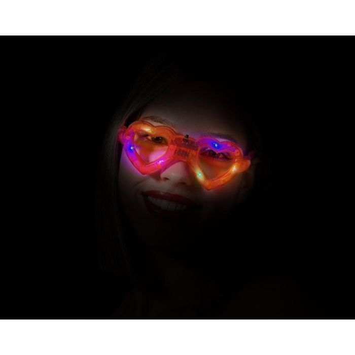 Gafas Corazones Carnaval Luz Rojo Mujer Adulto 1