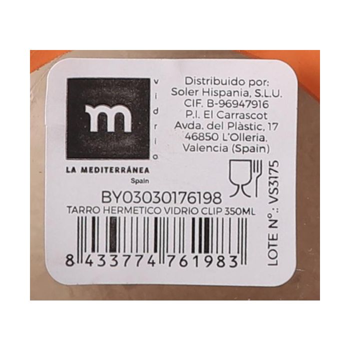 La Mediterranea Tarro Hermético de Vidrio con Cierre Clip 350 ml (12 Unidades) 14