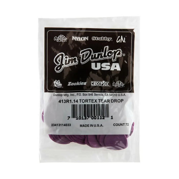 Dunlop Pack 72 Púas Tortex® Teardrop S - 1,14 Mm 3