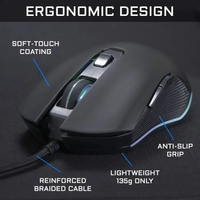 The G-Lab KULT HELIUM Mouse Gaming 2400 DPI Retroiluminado 2
