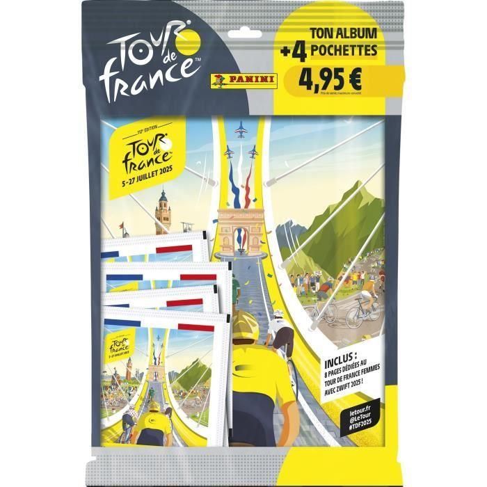 Pack de inicio - PANINI - TOUR DE FRANCE 2025 - Álbum + 4 fundas - 20 cromos Pack de inicio - PANINI - TOUR DE FRANCE 2025 - Álbum + 4 fundas - 20 cromos