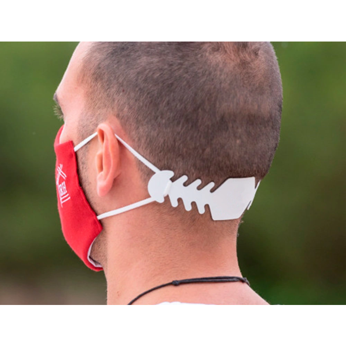 Blanca Ajustador Salvaorejas Mascarilla Silicona Flexible 3 Posiciones Ajuste Color Blanco 19,4x1,8 cm 2