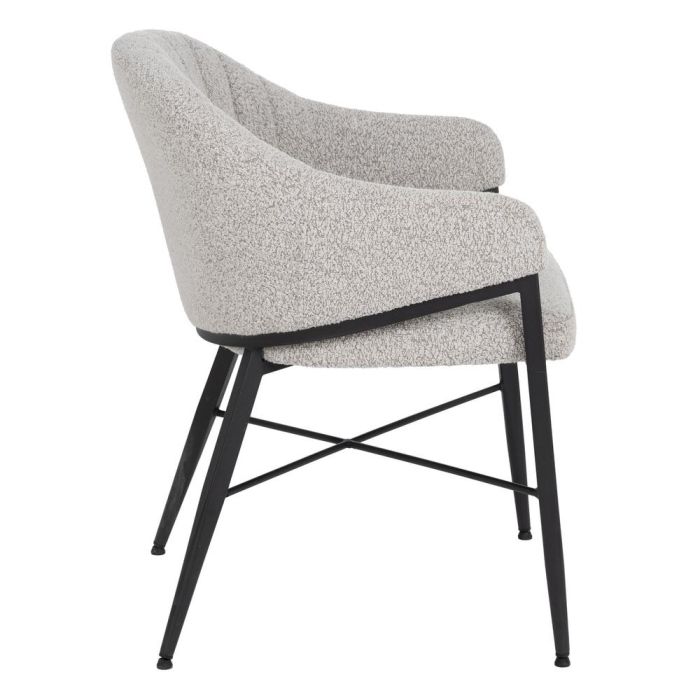 Silla Brazos Gris Tejido-Metal Salón 56 X 61 X 82 cm
