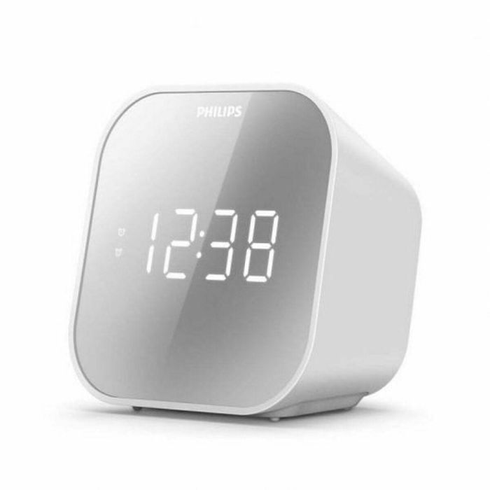Philips TAR4406/12 Reloj despertador digital con radio FM, pantalla LED, carga USB y vibrador, color Blanco 2 Philips TAR4406/12 Reloj despertador digital con radio FM, pantalla LED, carga USB y vibrador, color Blanco 2