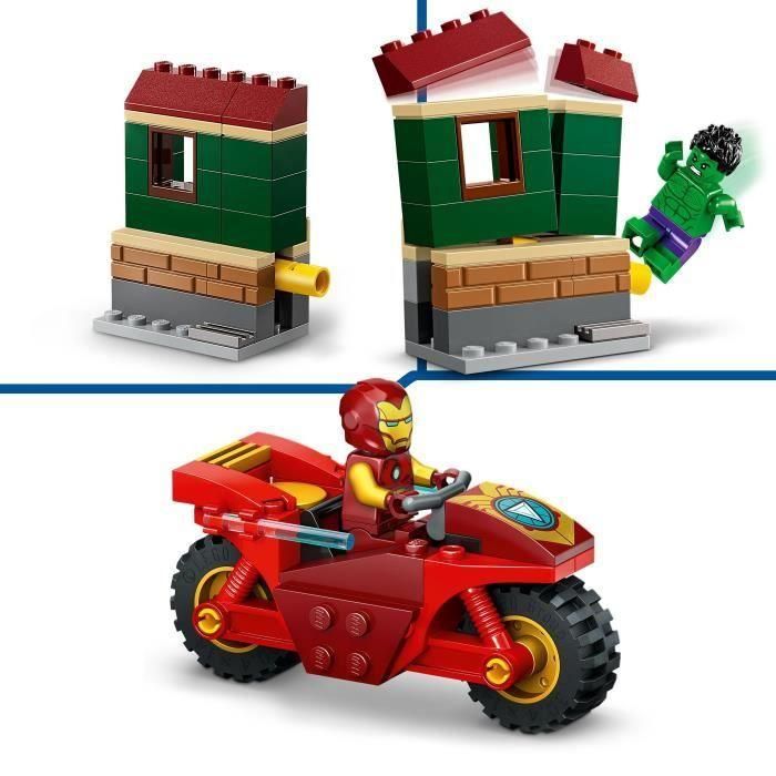 LEGO 76287 Iron Man con Moto y Hulk Marvel Set de Construcción de Aventuras para Niños con Minifiguras y Edificio Derrumbable 2 LEGO 76287 Iron Man con Moto y Hulk Marvel Set de Construcción de Aventuras para Niños con Minifiguras y Edificio Derrumbable 2