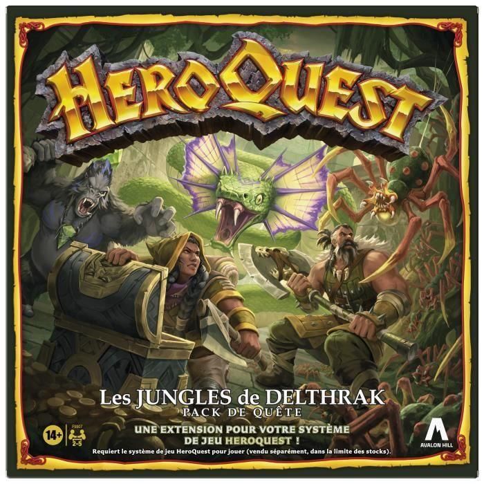 HeroQuest, paquete de misiones Jungles of Delthrak, juegos de rol para 2 a 5 jugadores, mayores de 14 años, se requiere sistema de juego HeroQuest