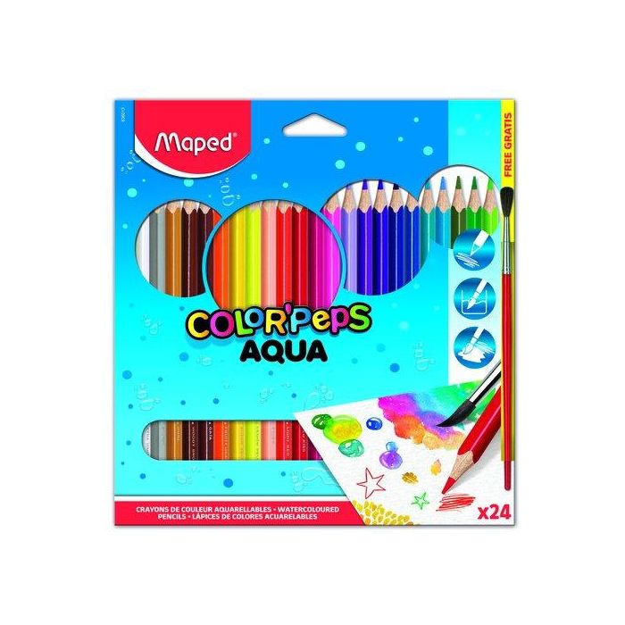 Lapices Acuarelables Maped Color Peps Estuche De 24 + 1 Pincel