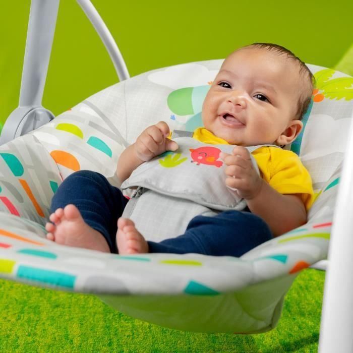 Bright Starts BRI0074451130692 Columpio Portátil Automático para Bebé con Música, Compacto - Playful Paradise, desde el Nacimiento 3