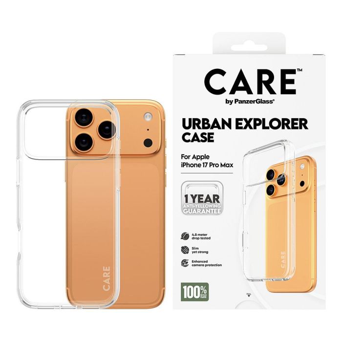 PanzerGlass CARE by Urban Explorer Case - Crystal Clear, Transparente, Protección Antiamarillamiento, 100% Material Reciclado para Apple iPhone 15 Pro Max 1 PanzerGlass CARE by Urban Explorer Case - Crystal Clear, Transparente, Protección Antiamarillamiento, 100% Material Reciclado para Apple iPhone 15 Pro Max 1