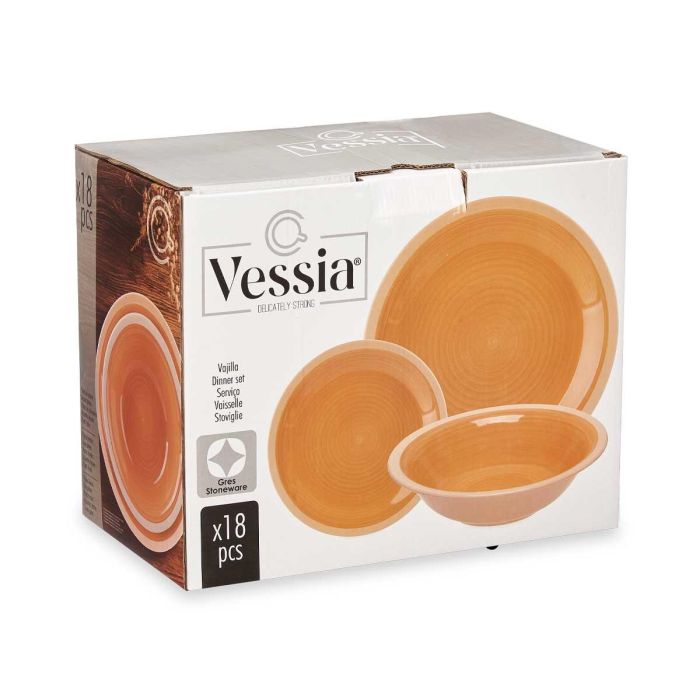 Set 18 Pzs Vajilla Gres Beige Borde Vessia 34X27CM 2 Set 18 Pzs Vajilla Gres Beige Borde Vessia 34X27CM 2