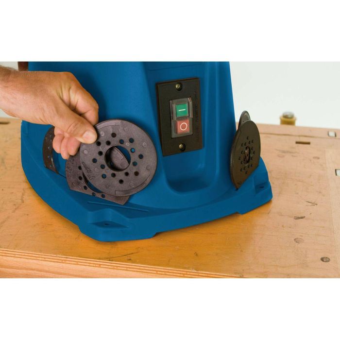 Scheppach OSM 100 Lijadora oscilante con mangas abrasivas y cilindros de lijado, 450W 230V, mesa de hierro fundido 6 Scheppach OSM 100 Lijadora oscilante con mangas abrasivas y cilindros de lijado, 450W 230V, mesa de hierro fundido 6