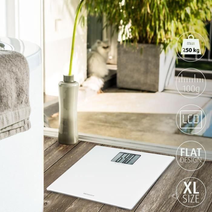 MEDISANA - Báscula de baño de cristal XL - 40547 - Pilas incluidas 2 MEDISANA - Báscula de baño de cristal XL - 40547 - Pilas incluidas 2