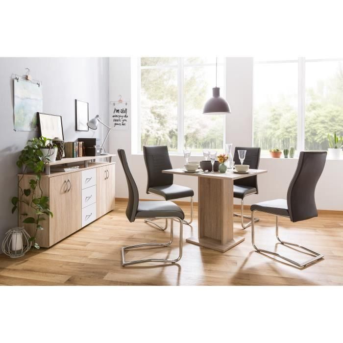 Mesa de comedor para 2 a 4 personas - Cuadrada - Clásica - Decoración de roble - GUSTAVE - L 80 xl 80 cm 2 Mesa de comedor para 2 a 4 personas - Cuadrada - Clásica - Decoración de roble - GUSTAVE - L 80 xl 80 cm 2
