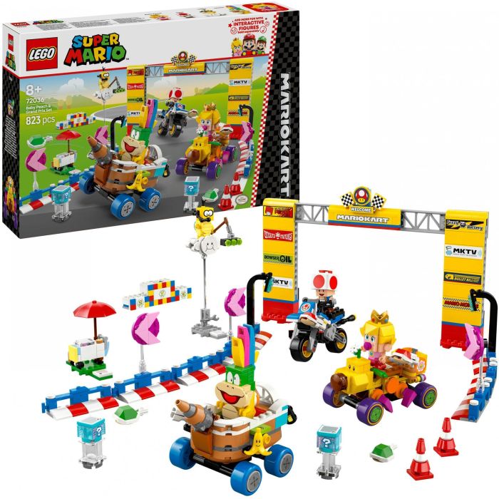Lego Super Mario 72036 Mario Kart Set Baby Peach y Gran Premio Moto de Juguete