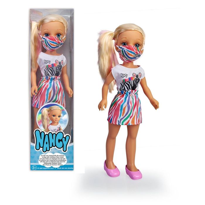 Famosa Muñeca Nancy Un Día Con Mascarilla Arcoiris 7/17194 Estampado Cebra Multicolor 0 Famosa Muñeca Nancy Un Día Con Mascarilla Arcoiris 7/17194 Estampado Cebra Multicolor 0