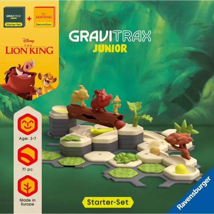 Ravensburger 73437 Gravitrax Junior Starter Set El Rey León, Circuitos de Canicas, 71 Piezas, 3 Años 2