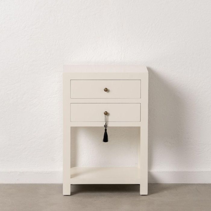 Mesita de Noche ORIENT Blanco Madera de abeto Madera MDF 45 x 30 x 66 cm