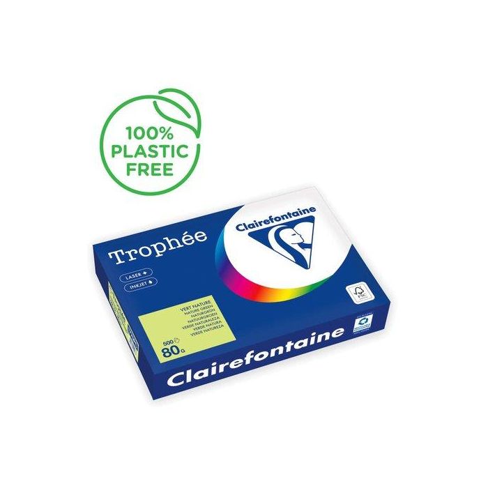 Papel De Color A4 Clairefontaine Trophee 80G 500H Pastel Verde Natural Papel De Color A4 Clairefontaine Trophee 80G 500H Pastel Verde Natural