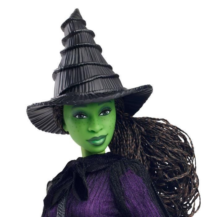 Mattel HXY38 Muñeca Wicked Elphaba con Detalles de Pelo Trenzado y Articulación para Múltiples Poses, Figura Coleccionable de la Película 5