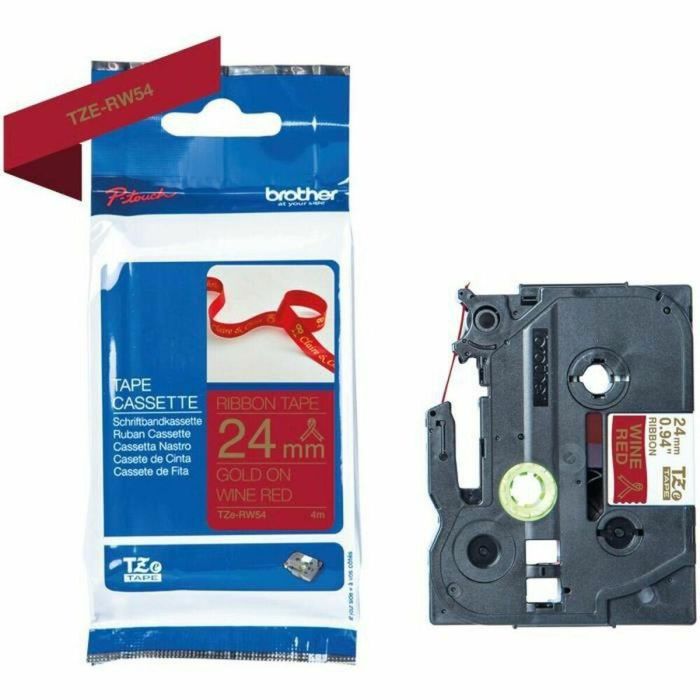 Cinta Laminada para Rotuladoras Brother TZE-RW54 Rojo