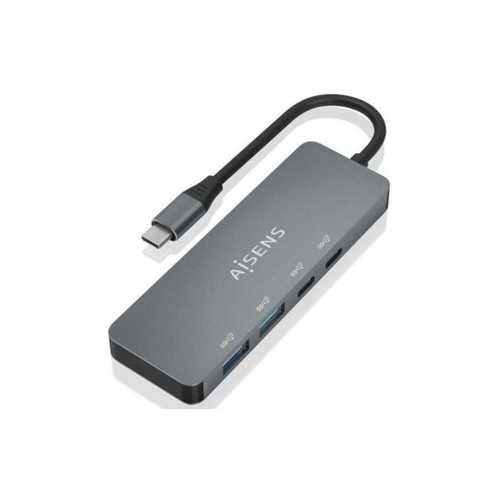 AISENS - HUB USB 3.2 GEN2 10G USB-C, USB-C/M-2xUSB-C/H-2xUSB-A/H, GRIS, 15CM AISENS - HUB USB 3.2 GEN2 10G USB-C, USB-C/M-2xUSB-C/H-2xUSB-A/H, GRIS, 15CM