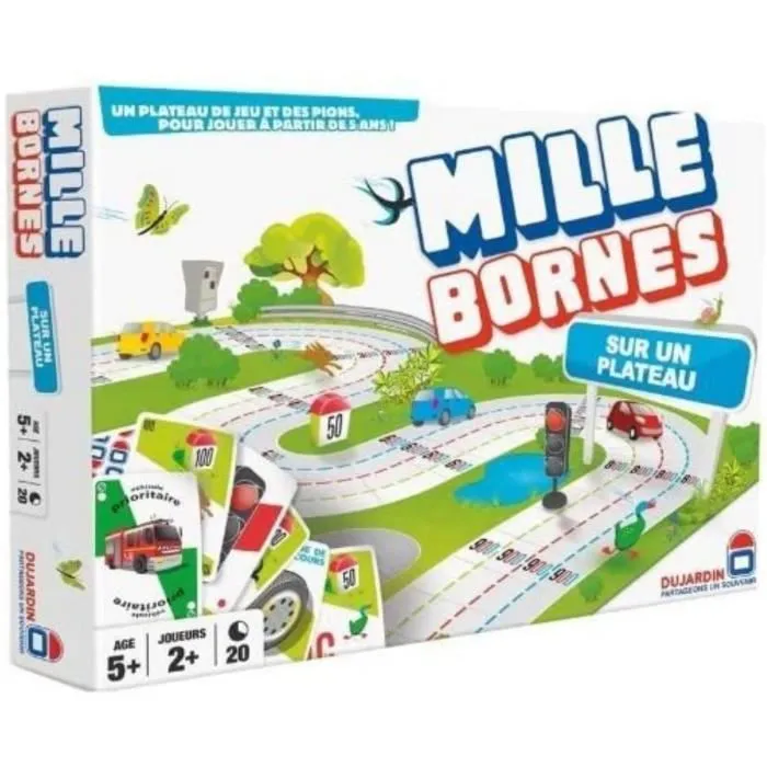 Dujardin MILLE BORNES Plateau Le Grand Classique, Juego de Mesa para 2-8 Jugadores, a partir de 5 años 0 Dujardin MILLE BORNES Plateau Le Grand Classique, Juego de Mesa para 2-8 Jugadores, a partir de 5 años 0