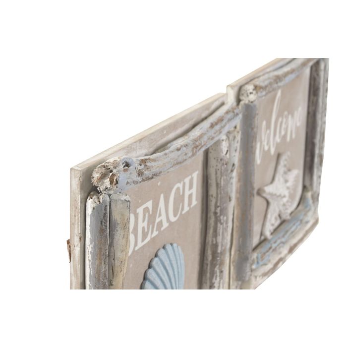 DKD Home Decor Mediterraneo Azul Blanco 4 Unidades 3 x 25 x 25 cm Decoracion Pared