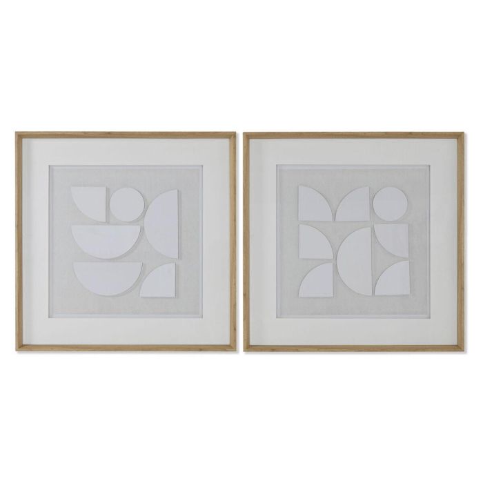 Cuadro Home ESPRIT Blanco Natural Moderno 60 x 4 x 60 cm (2 Unidades) Cuadro Home ESPRIT Blanco Natural Moderno 60 x 4 x 60 cm (2 Unidades)