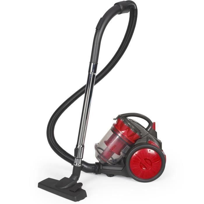 Livoo DOH136R Aspiradora multiciclónica sin bolsa 700W 3L Filtro lavable 16 kPa 78 dB Rojo/Gris