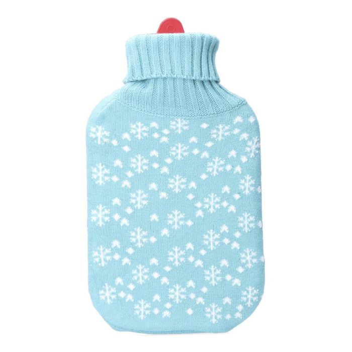 Edm Bolsa de agua caliente modelo azul copos blancos 2 l con funda de lana 0 Edm Bolsa de agua caliente modelo azul copos blancos 2 l con funda de lana 0