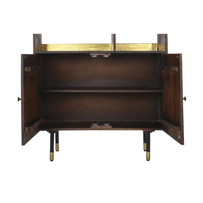 Estantería DKD Home Decor Negro Dorado Metal Marrón oscuro Madera de mango 4 Estantes (90 x 35 x 200 cm) 3