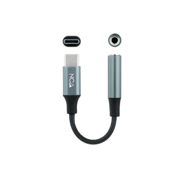 Adaptador USB-C a Jack 3.5 mm NANOCABLE 10.24.1204 11 cm Gris 1 Adaptador USB-C a Jack 3.5 mm NANOCABLE 10.24.1204 11 cm Gris 1