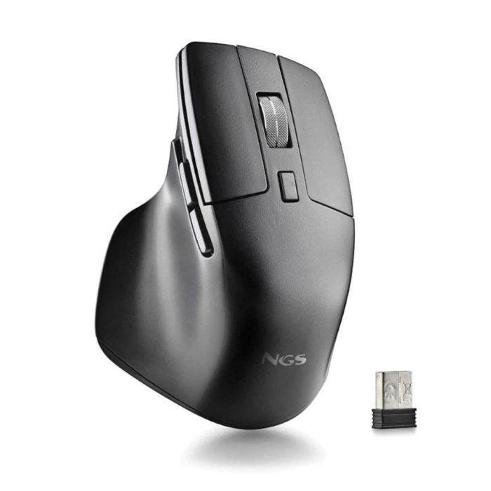 NGS Ratón Inalámbrico Recargable Multidispositivo HIT-RB Negro - 2.4GHz, Bluetooth, 6 Botones, Ergonomico para Diestros NGS Ratón Inalámbrico Recargable Multidispositivo HIT-RB Negro - 2.4GHz, Bluetooth, 6 Botones, Ergonomico para Diestros