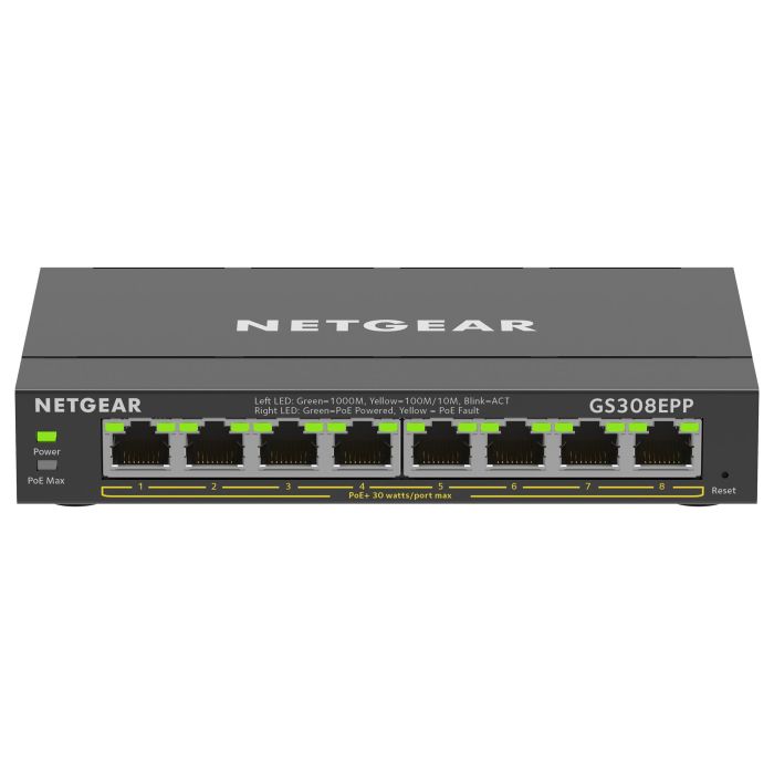 NETGEAR GS308EPP-100PES Switch Gigabit Ethernet PoE+ de 8 Puertos, Gestionado L2/L3 0 NETGEAR GS308EPP-100PES Switch Gigabit Ethernet PoE+ de 8 Puertos, Gestionado L2/L3 0