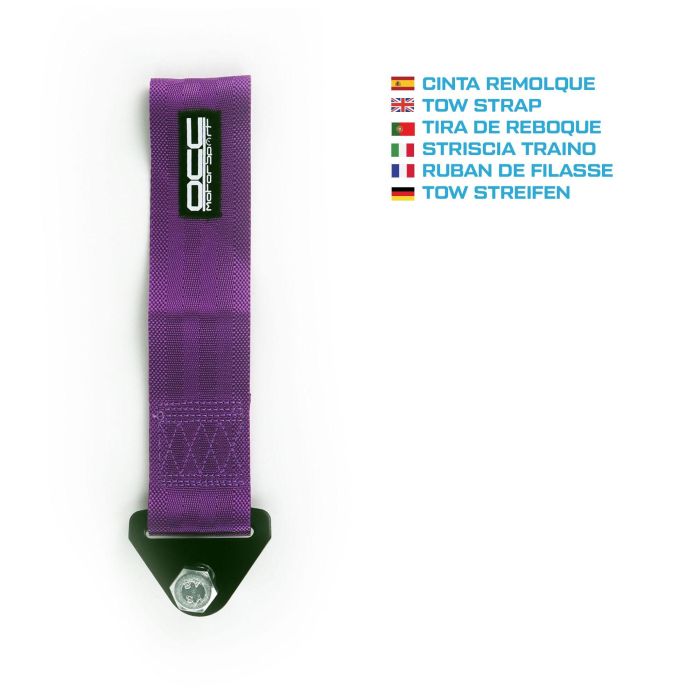 OCC Motorsport OCCRC012 Cinta de Remolque Morada de Nylon con Gancho de Acero, 3000kg, 25x5cm, Uso Racing y Particular 6