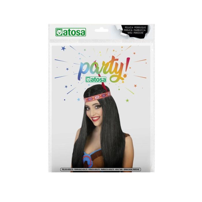 Peluca Lisa Larga Morena Con Cinta - Look Místico para Disfraces y Festivales 1