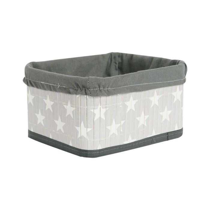 Juego de Cestas DKD Home Decor Blanco Gris Bambú Madera MDF Estrellas 51 x 35 x 33 cm 2