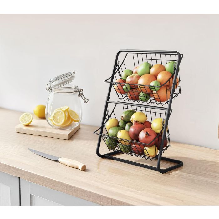 Confortim Frutero Metal Doble 28 x 18 x 39 cm 1