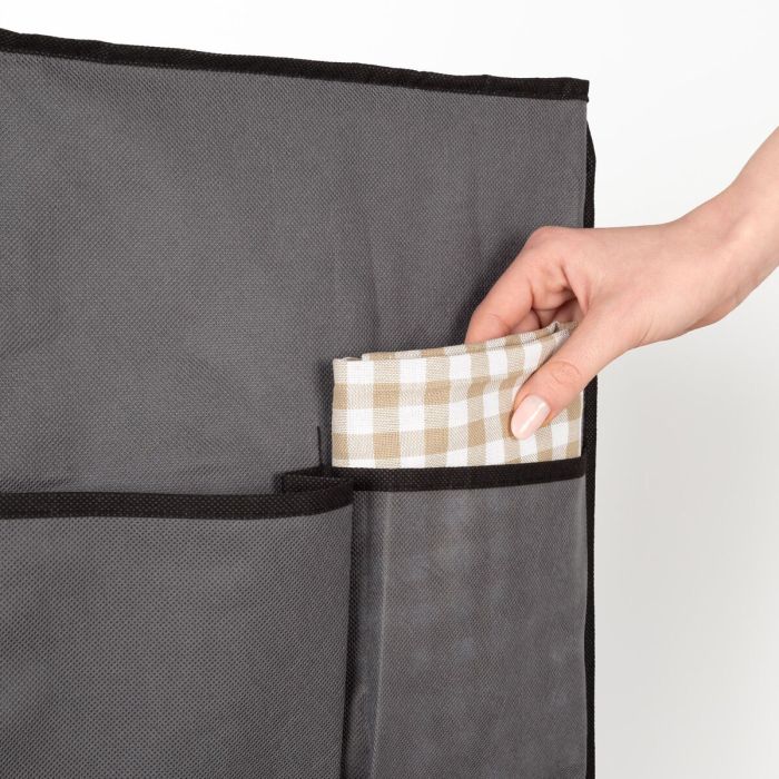 Zapatero Max Home Negro Gris Metal Textil 60 X 90 X 30 CM (6 Unidades) 2