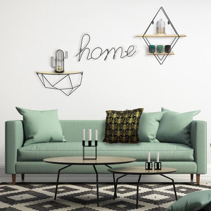 Home Deco Factory Estante Rombo Madera y Metal 40x10x46 cm 1 Home Deco Factory Estante Rombo Madera y Metal 40x10x46 cm 1