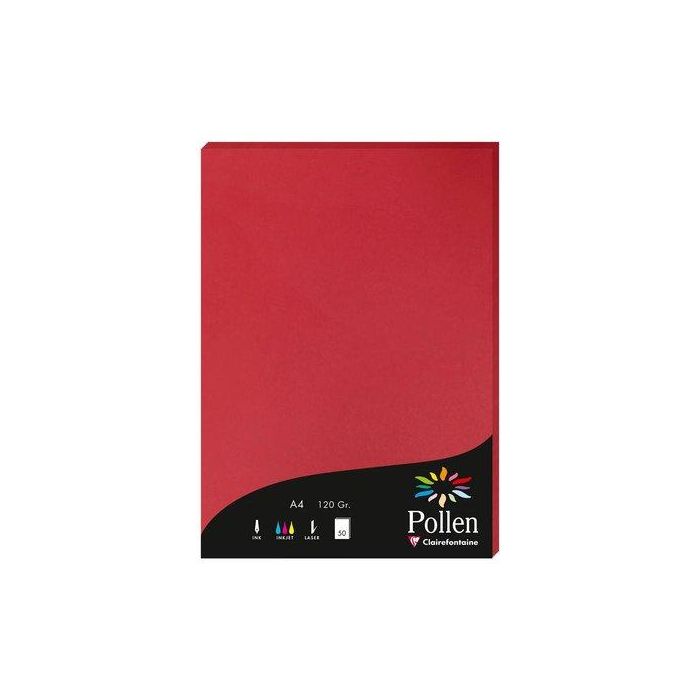 Papel Clairefontaine Pollen A4 120G 50H Grosella