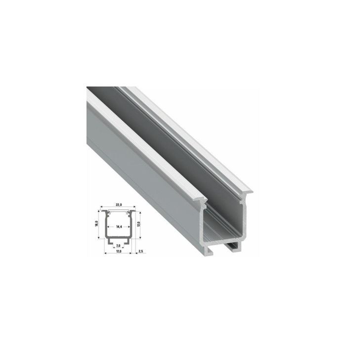 Perfíl Aluminio Tipo W 2,02M - Bruto 1