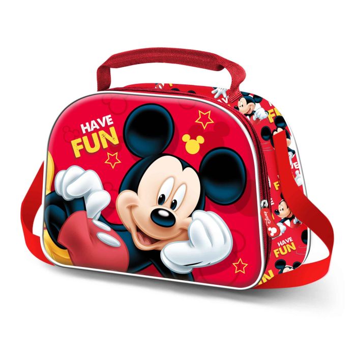Bolsa Portamerienda 3D Laugh Disney Mickey Mouse Rojo Bolsa Portamerienda 3D Laugh Disney Mickey Mouse Rojo