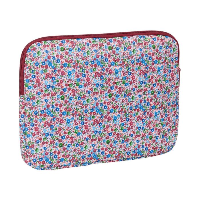 Funda para Portátil Nait Nait Flores coimbra burdeos Burdeos 34 x 25 x 2 cm 1