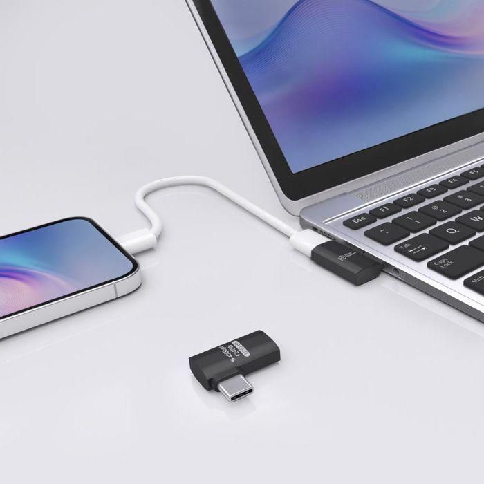 MicroConnect Adaptador USB-C Macho-Hembra en Ángulo, 240W, 40Gbps, USB4 Gen 3x2 1
