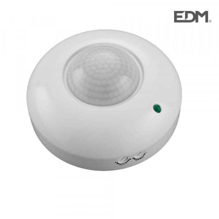 Edm Detector de movimiento para techo, alcance 8m, 360°, 1200W, blanco
