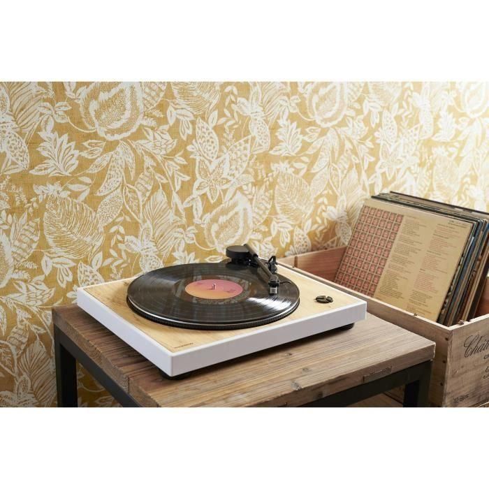 THOMSON TT301 - Tocadiscos de diseño de 33 y 45 rpm - Cabezal de reproducción Audio-Technica AT3600L - Madera y blanco 5 THOMSON TT301 - Tocadiscos de diseño de 33 y 45 rpm - Cabezal de reproducción Audio-Technica AT3600L - Madera y blanco 5