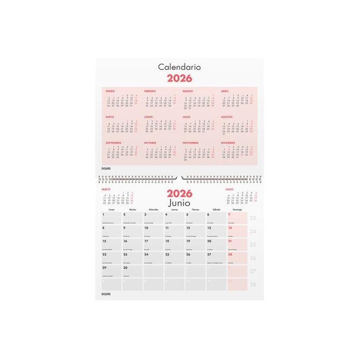 Calendario (2026) Dohe Pared Mensual Numeros Pequeños A3 297X420